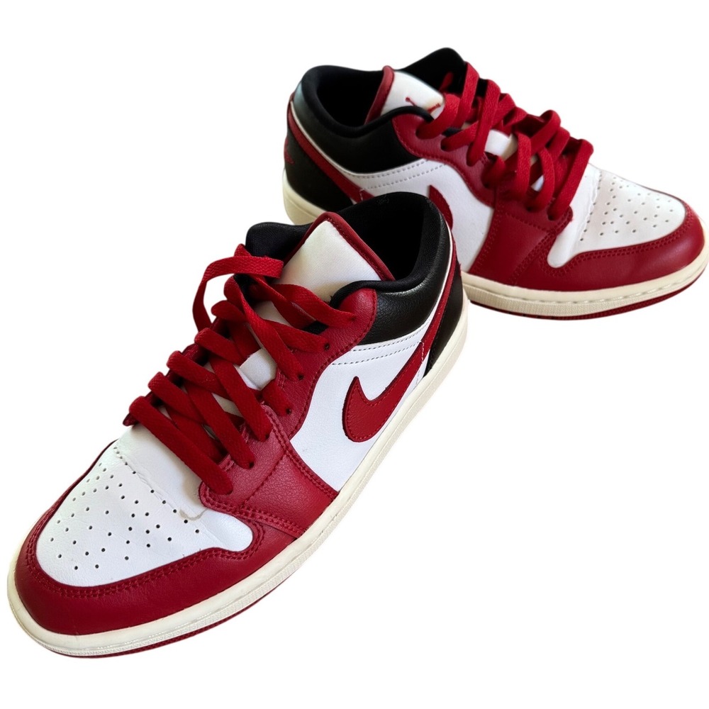 Nike Air Jordan 1 Low Gym Red White Black Sneakers Womens Size 8 DC0774-160